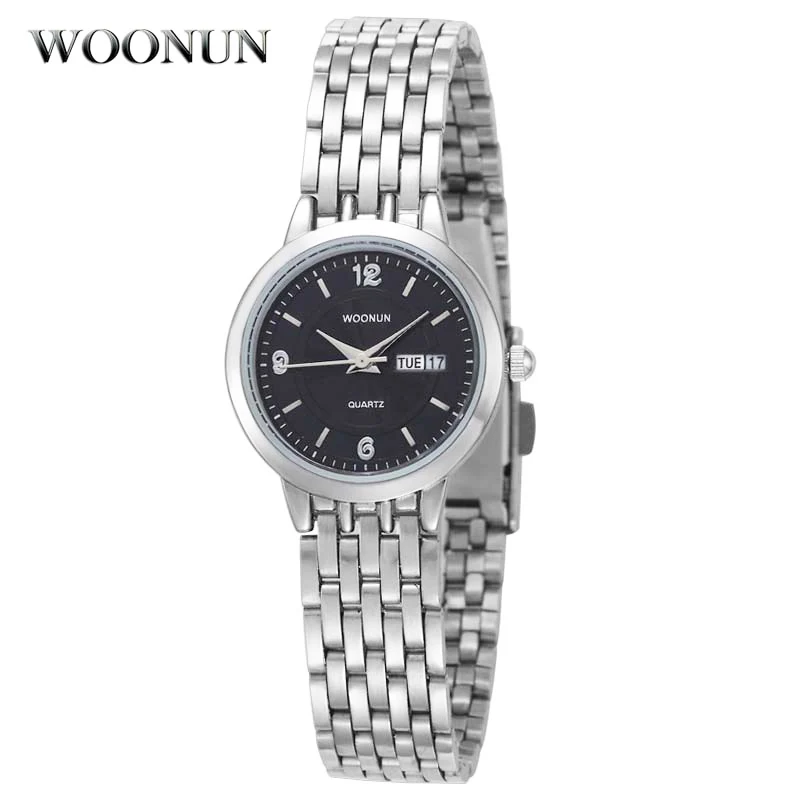 

2020 WOONUN Women Watches Fashion Casual Stainless Steel Date Day Quartz Wrist Watches For Women Ladies Watches Relogio Feminino