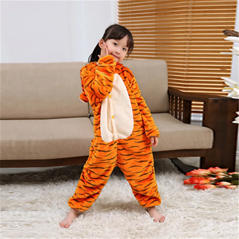 2019 Animal pajamas Children Cotton Cartoon Tigger Baby Boys Girls Blanket Sleeper Kids Pyjamas Homewear