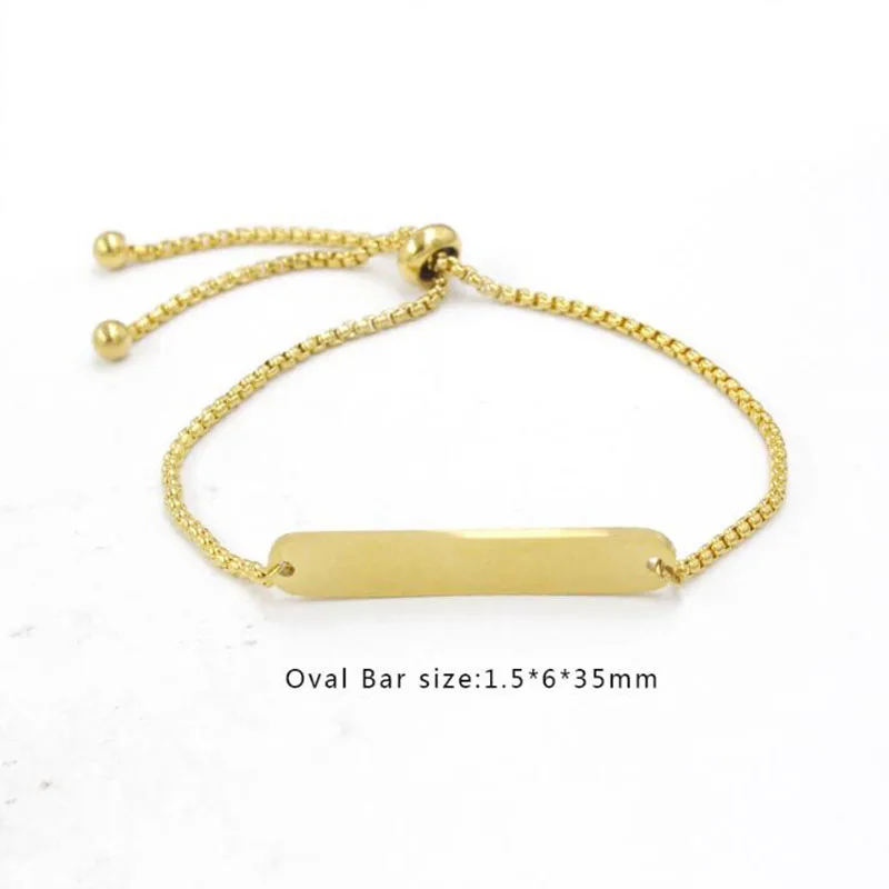 10pcs/lot 316L Stainless Steel 3 Colors Mirror Polish Bar Bracelet DIY Chain Bracelets For Jewelry Making