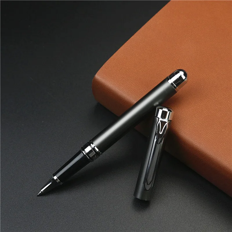 High Quality  Metal Roller Pen Luxury gel Pens give 2 refills 0.5mm Blue/Black ink For Business Writing Office School Supplies