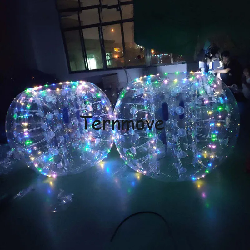 1m 1.2m 1.5m ha condotto IN PVC Trasparente Umani Bolla Sfera Gonfiabile Bolla di Calcio Pallone Da Calcio Bolla Palla Paraurti zorb Palla con la luce