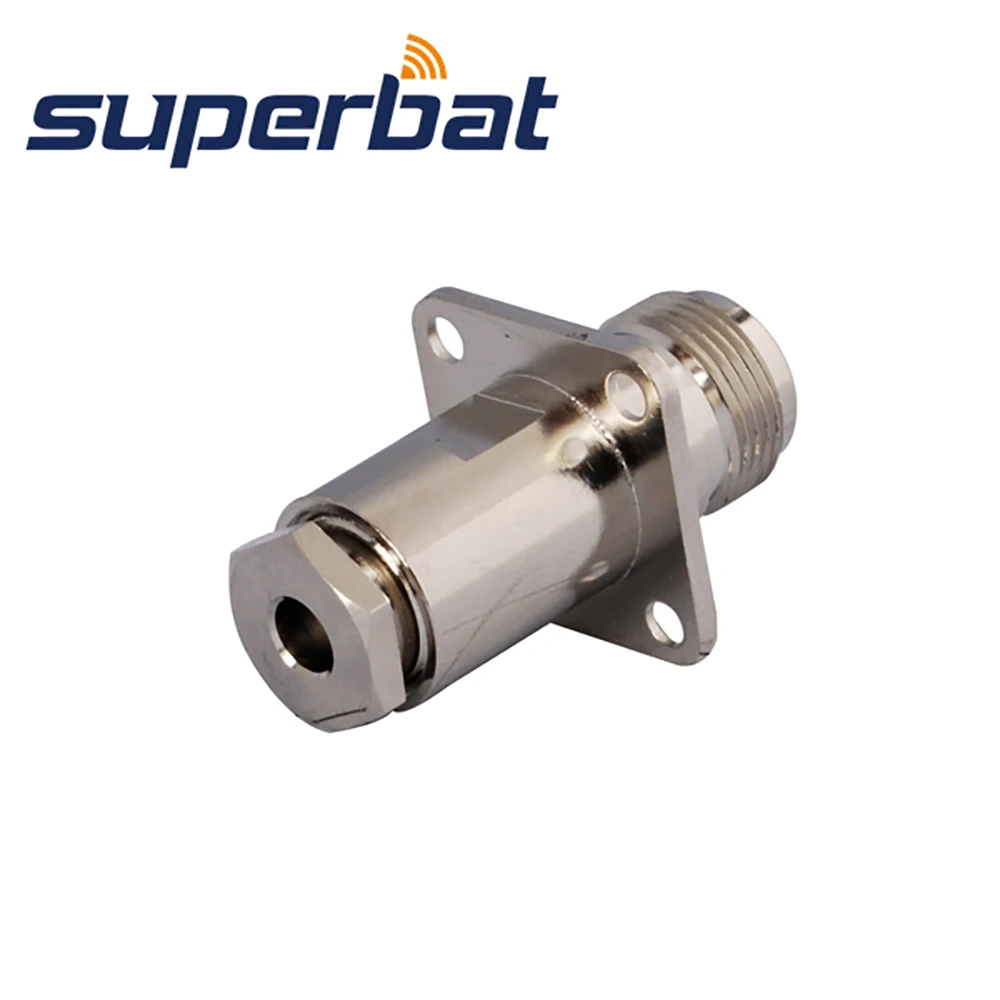 Fêmea da braçadeira de superbat 10 pces n com conector coaxial do rf da montagem do painel de 4 furos para o cabo rg58, rg142, rg400, lmr195