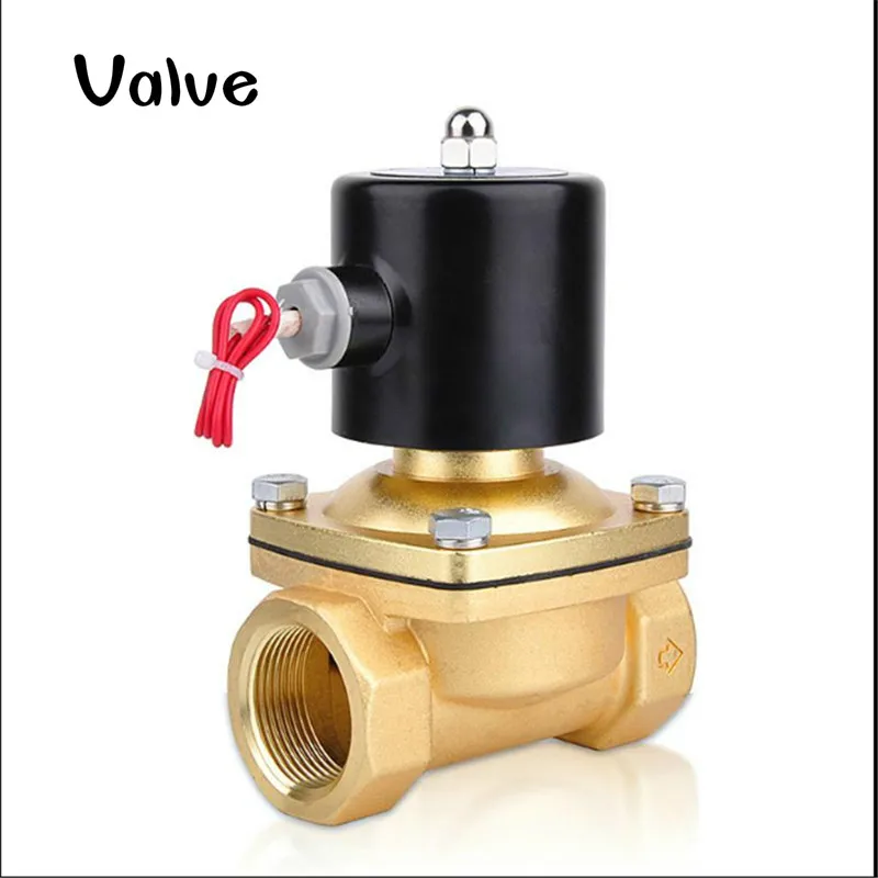 

2 way brass Electric Solenoid Valve 1/4&quot 3/8&quot 1/2&quot 3/4&quot 1&quot 1-1/4&quot AC220V DC12V 24V normally closed Solen