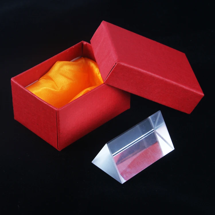 (5*3 ซม.) rainbow กระจกสะท้อนสามเหลี่ยม Prism ฟิสิกส์สอนคลื่นแสงสี Triple Prism ของขวัญกล่อง