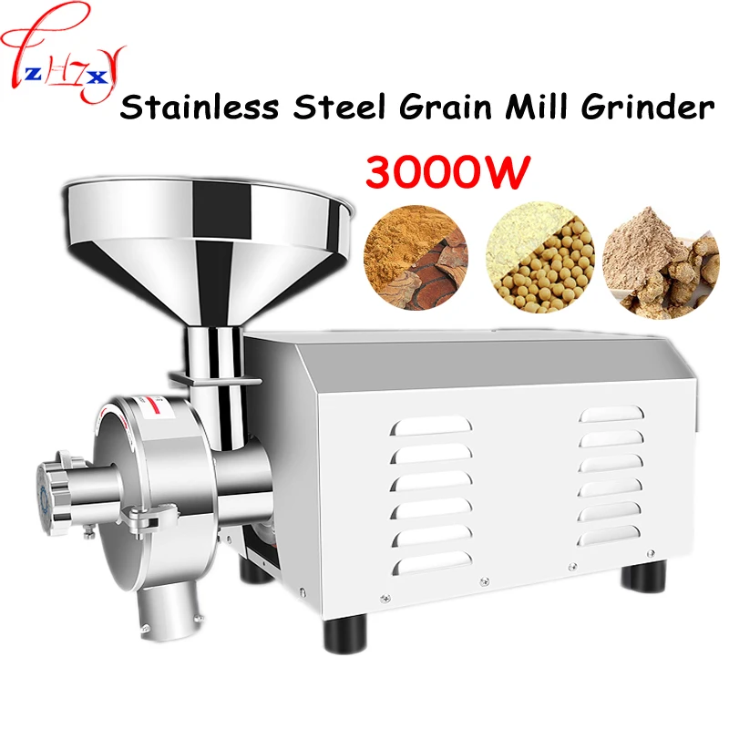 

1PC 3000 Type Superfine Stainless Steel Grain Mill Grinder 220V Commercial Herbal Medicine Pulverizer Dry Grinding Machine 220V