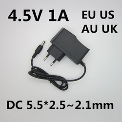 1PCS High quality AC 110v-240v 4.5V 1A 1000mA power adapter 4.5 V Volt LED 4.5V1A power supply DC 5.5*2.5~2.1 MM