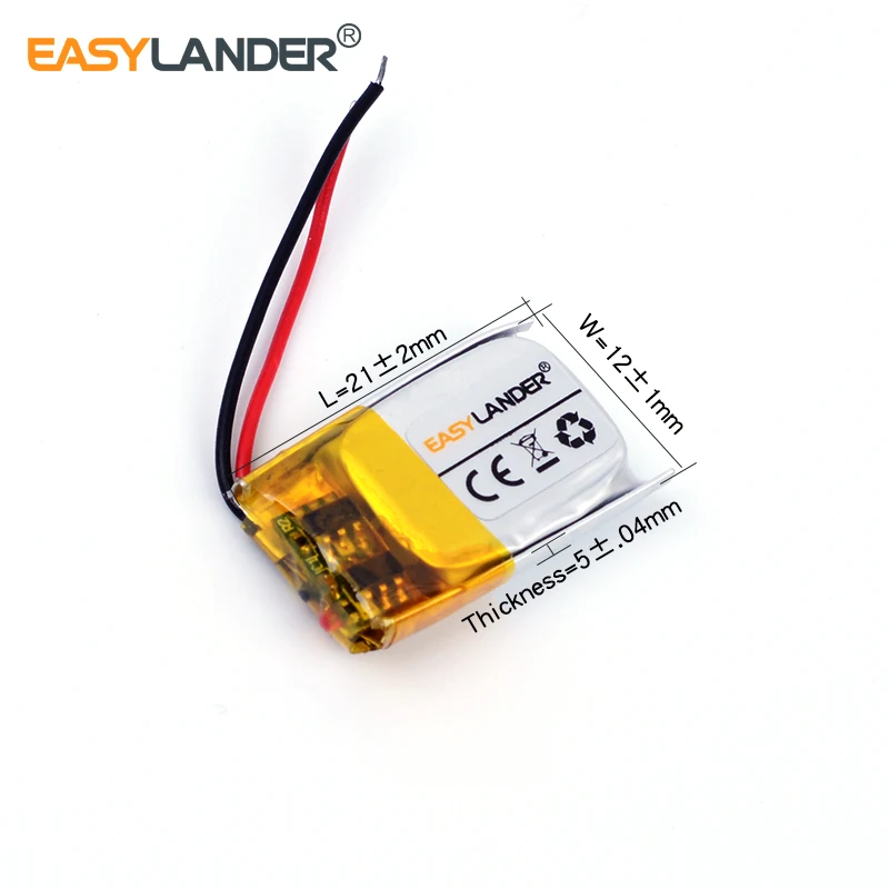 3.7V 90mAh 501221 قابلة للشحن ليثيوم بوليمر بطارية ليثيوم أيون ل سماعة رأس بخاصية البلوتوث ماوس سوار ساعة معصم 051221 481221