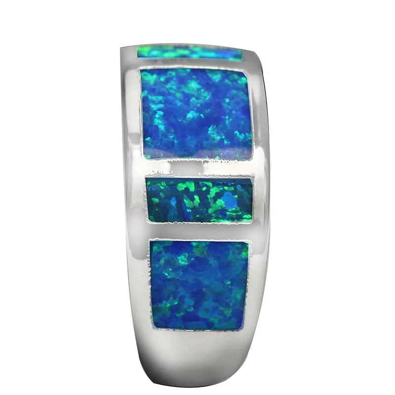 JLR-184 Hot Sale Precious Blue Opal Rings For Women & Men Unisex Big Charm Rings Fashion Jewelry