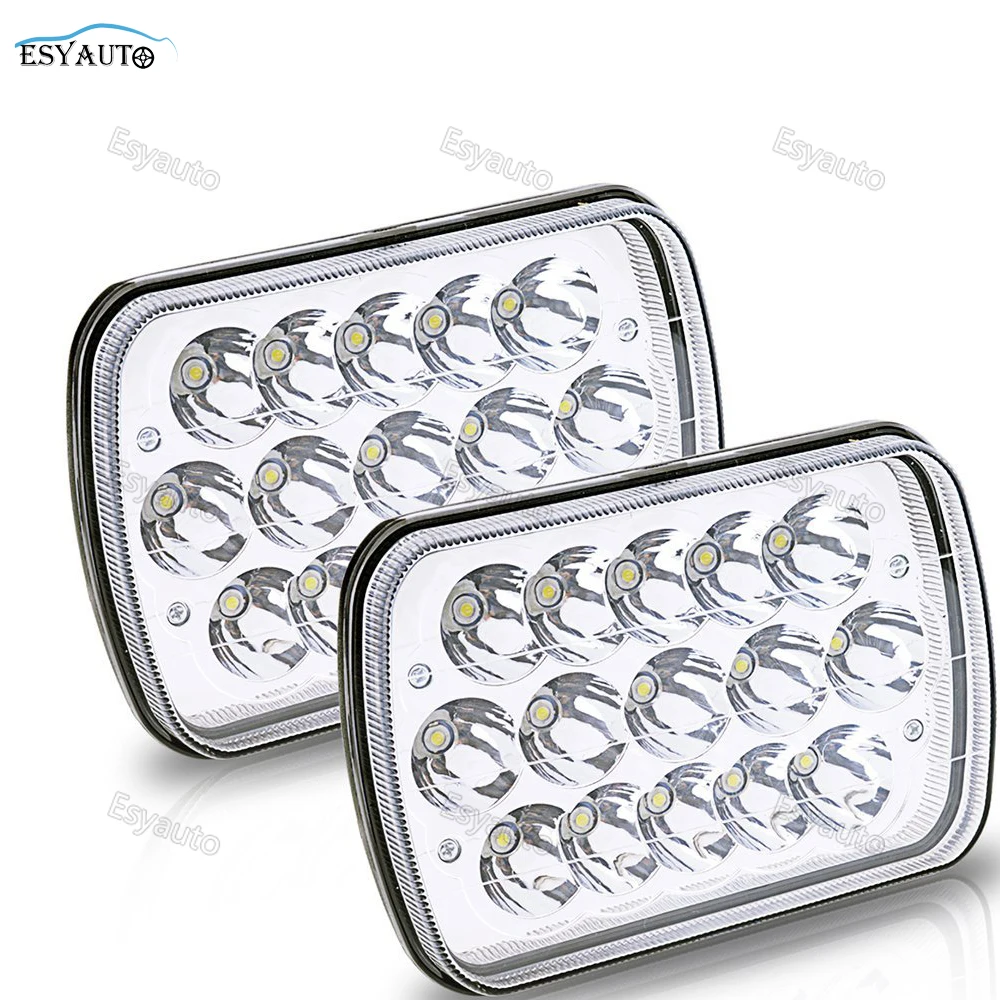 

2Pcs 7"x6" 7x6 Led Headlights DOT 5x7 5"x7" Hi/Low Beam Sealed Truck Headlamp For Jeep Cherokee XJ