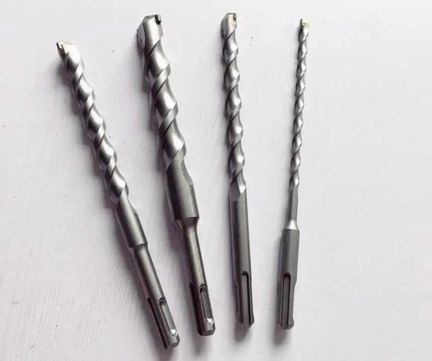 Round Shank 2 Pits groove Rotary Electric hammer Drill Bit 6*110/150/200mm Wall cement concrete construction drill bit