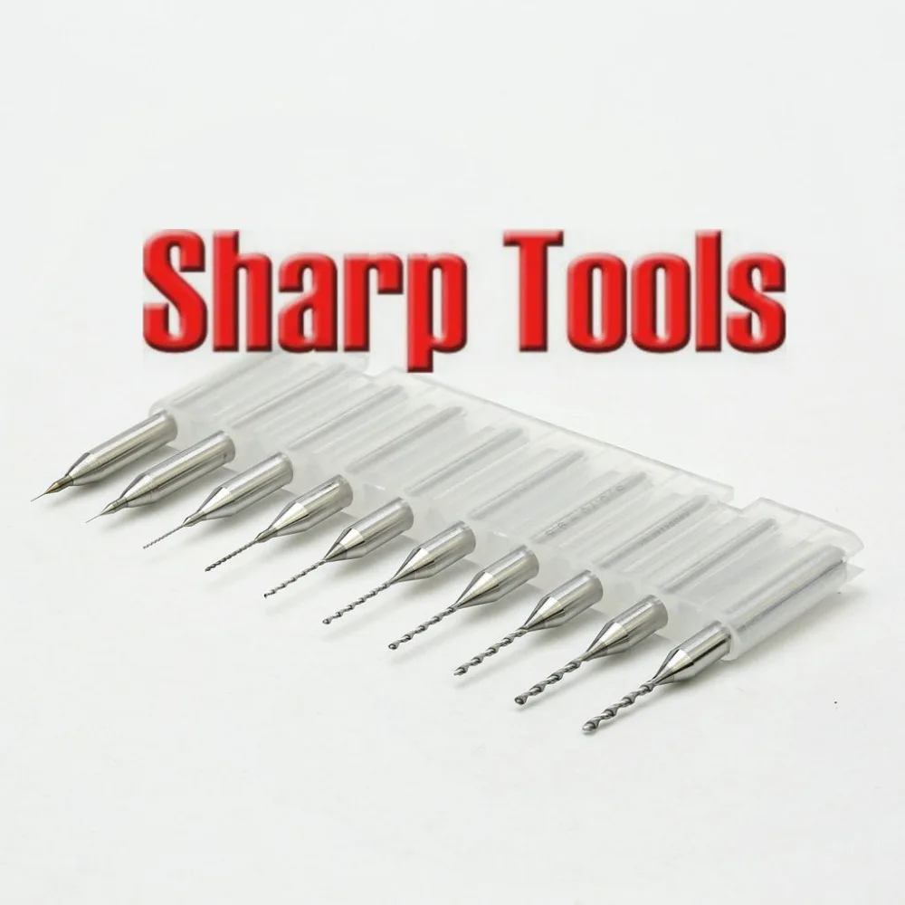 SHARP 0.1-1.0mm Mini CNC PCB Bits Drill Milling Cutters Tungsten Carbide Router Tool