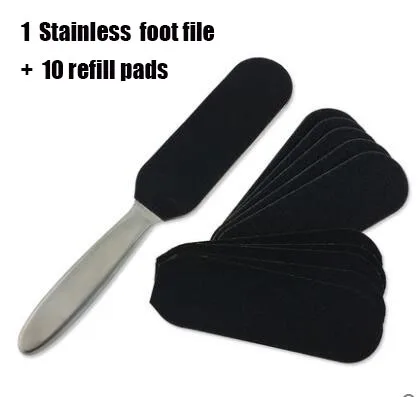 

1Pcs Pedicure Rasp, Stainless Steel Handel Double Sided Foot Rasp File Callus Remover+10Pcs Replacement pads