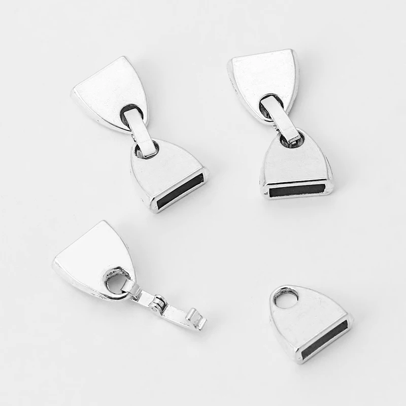 3 Sets 10*2mm Hook Snap flat Clasp connector Fit 10mm Flat Leather Cord DIY Jewellery Findings accessories