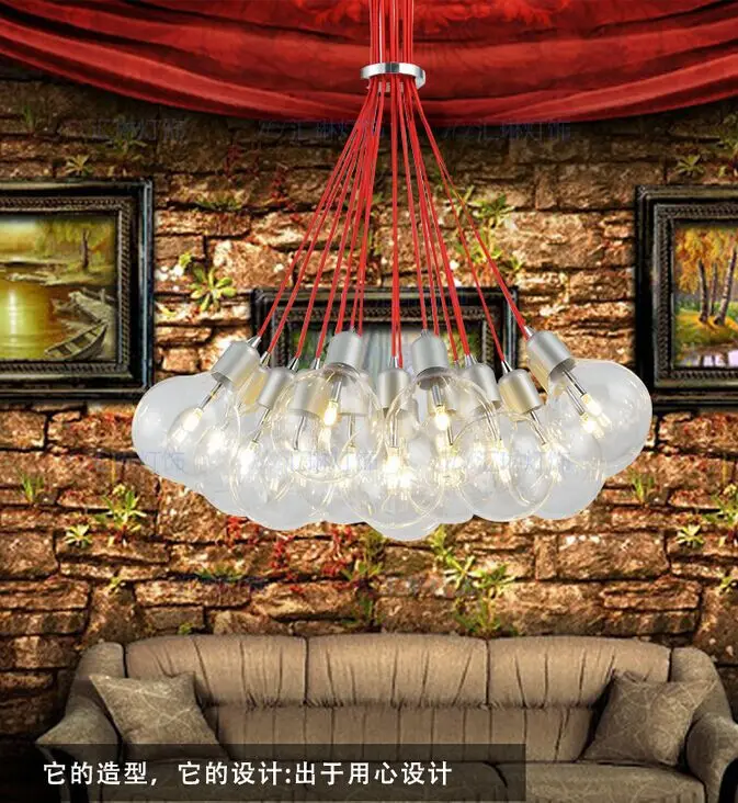 

Free ship multi Head Of The Red Bubble Chandelier Pendant Lamp For Decor Sitting Room Bedroom Restaurant Study,Not Include Bulbs