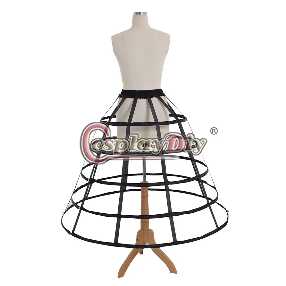 Cosplaydiy Medieval Birdcage 5 Hoops Circle Steel Boned Petticoat Victorian Women Dress Birdcage Underskirt L320