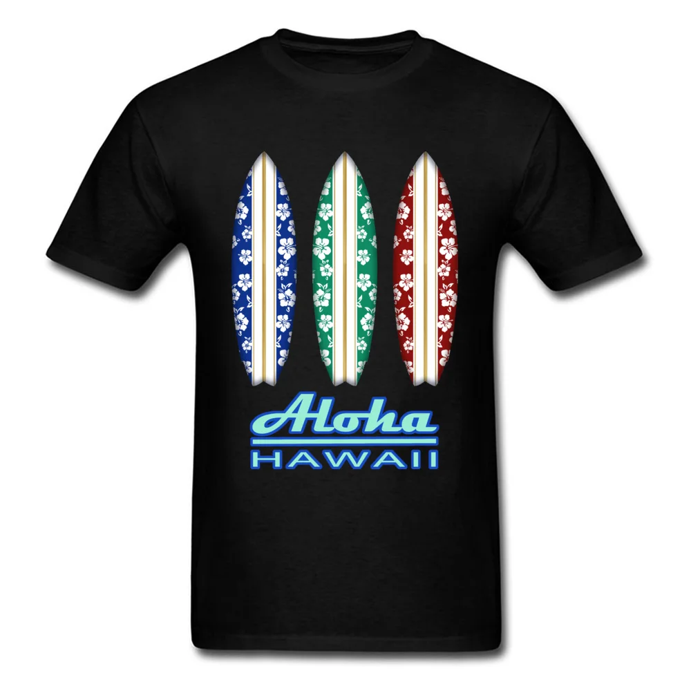 Aloha Hawaii Surfboards T-shirt Men Holiday T Shirt Surfer Tops Cool Summer Clothes Cotton Tshirt Guys Groups Shirt Wholesale