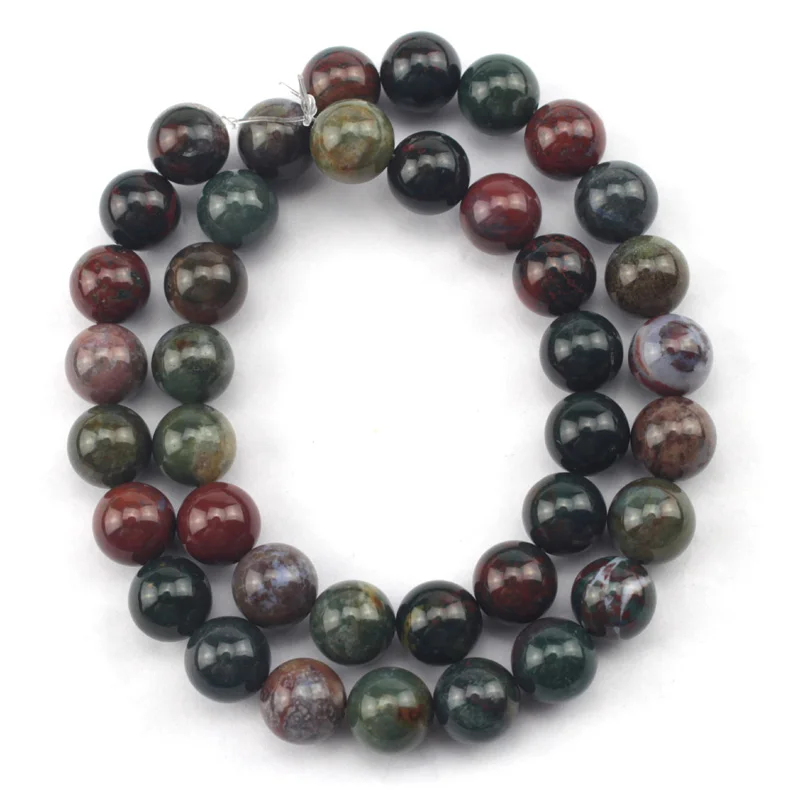 round bloodstone/heliotrope beads natural stone beads DIY loose beads for jewelry making strand 15 inches  wholesale !