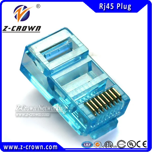 Dark Blue Cat5e RJ45 8P8C UTP Plug  Color  Connector 30U gold plating 50pcs/lot