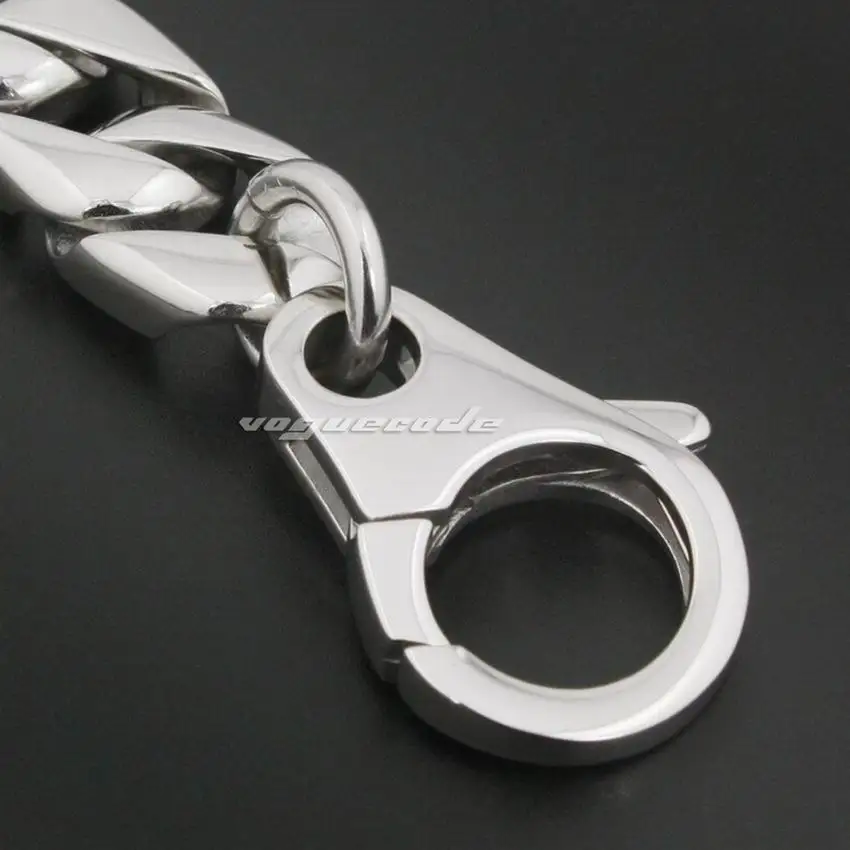 Solid 316L Stainless Stee Mens Biker Rocker Punk KeyRing Keychain 5L019KC