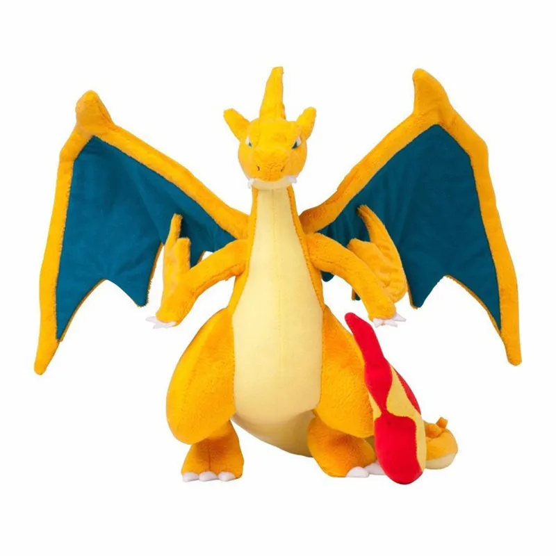 Boneco de pelúcia charizard 2 tamanhos 10 polegadas, brinquedo de pelúcia macio para crianças