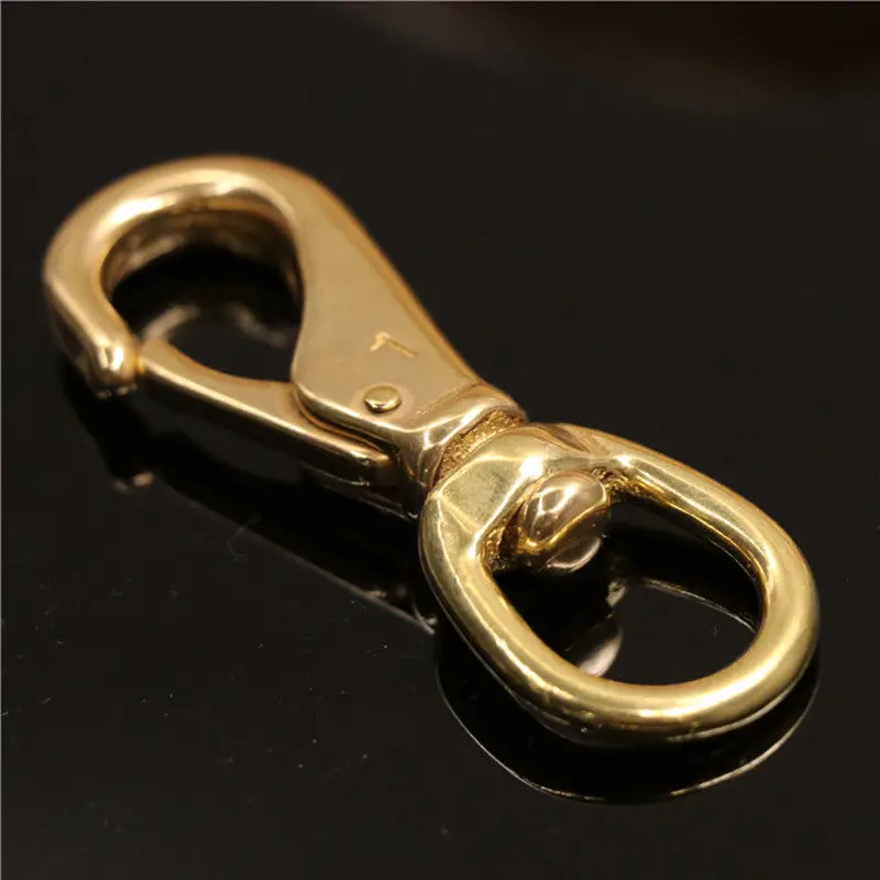 Solid Brass Swivel Eye Snap Hook Multi-use Boat Hook Fob Clip Horse Gear Marine Pet Rope Clips 6/8\