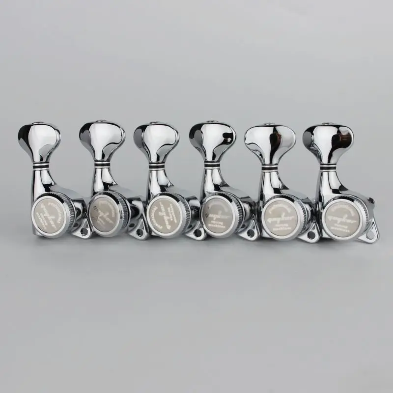 GUYKER Chrome Silver Lock String Tuners Electric Guitar Machine Heads Tuners