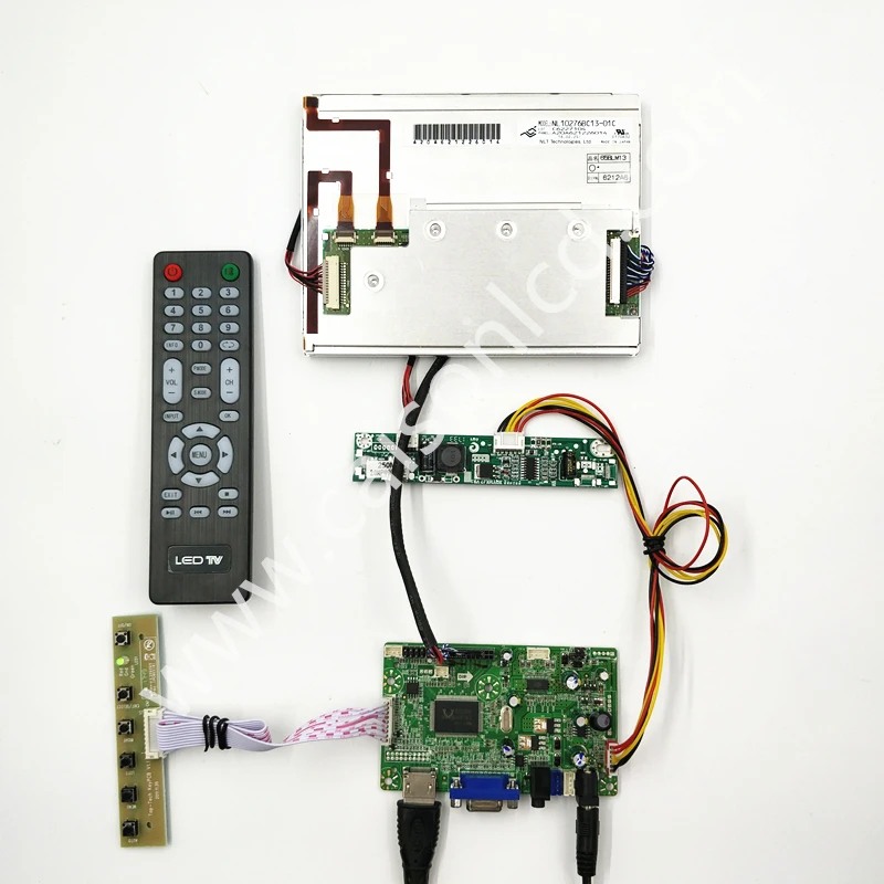 Lcdコントローラボードのサポートvga + オーディオ + 6.5インチ液晶パネル1024*768,650 cd + lvdsケーブル + osdキーパッド