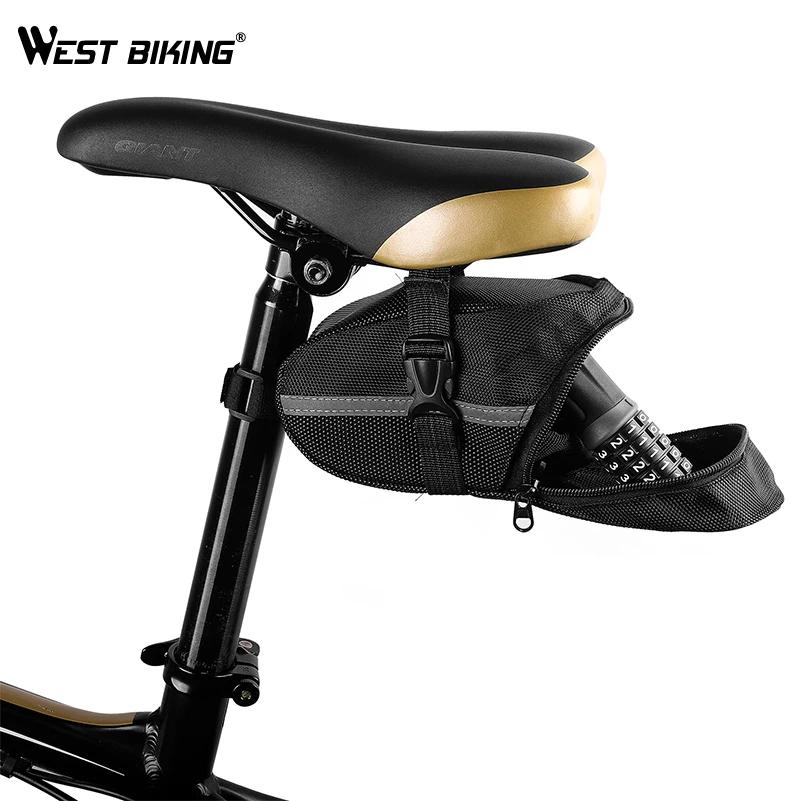 WEST BIKING Bicycle Padlock Anti-theft Steel Password Code Motorcycle Lock Electric Scooter Safty Chain Lock Bicycle Accessories