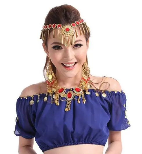 2018 New arrivals women sexy red belly dance tops sequin belly dancing top on sale