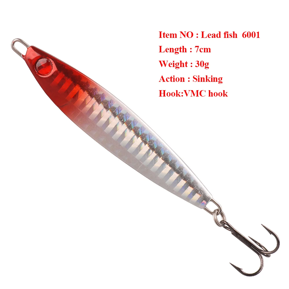 SMART Lead Fish 70mm 30g Sinking Fishing Lures Jigging Spoon Baits Metal Jig Lure Isca Artificial Para Pesca Leurre Peche Souple