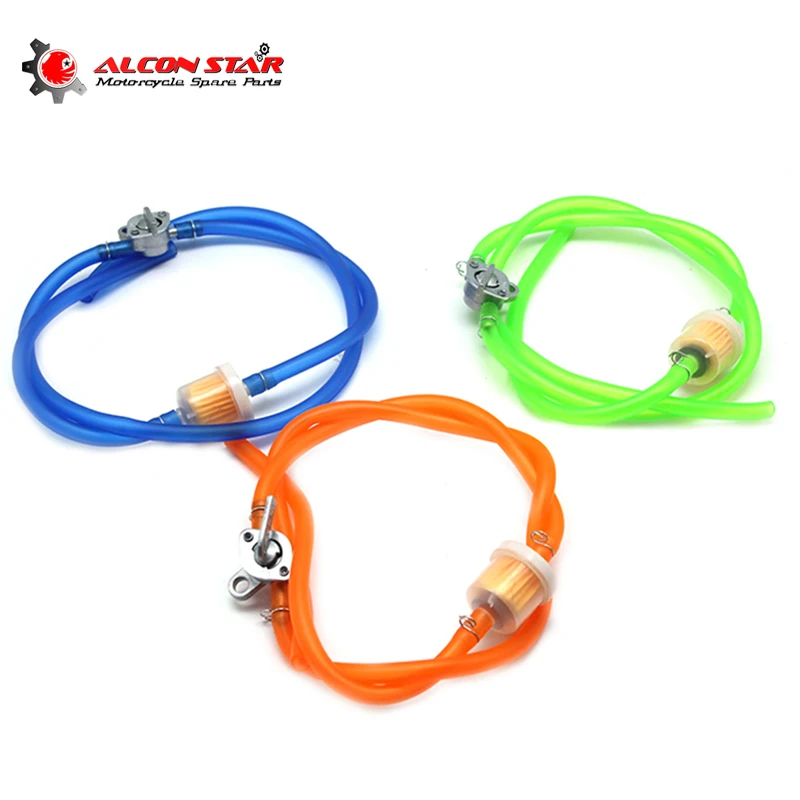 Alconstar การใช้ก๊อกพร้อมแก๊ส Line Fuel Filter คลิปสำหรับ50cc 110cc 125cc Pit Dirt Bike Moto Quad ATV mini Moped
