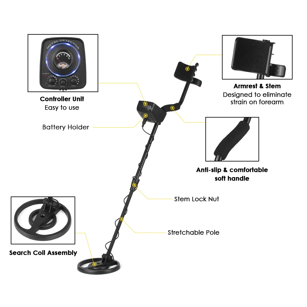 Professional Metal Detector Underground Gold All Finder treasure Digger Kit Hunter Long Range Gem Mining Detecting Mine Scanner