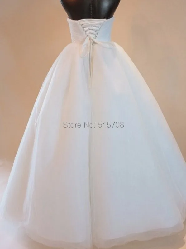 Wedding Dresses Sweetheart Lace Up in Back Ball Gown Floor Length Tulle Church Garden Bridal Dress