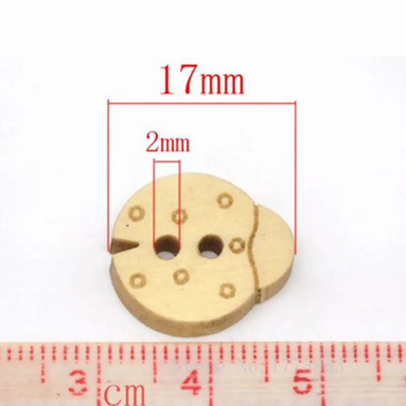 50 Pcs 15x17mm 2 Holes Ladybird Wooden Buttons, for Sewing, Scrapbooking Crafts , 7NK72