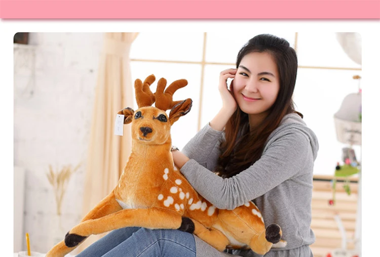 stuffed animal large 85cm lying sika deer soft plush toy doll birthday gift w093