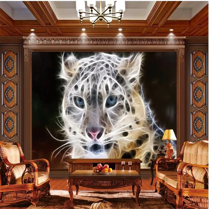 

beibehang 3d custom photo wallpaper wall murals wall stickers Dynamic Striped Leopard murales de pared 3d stone wall paper