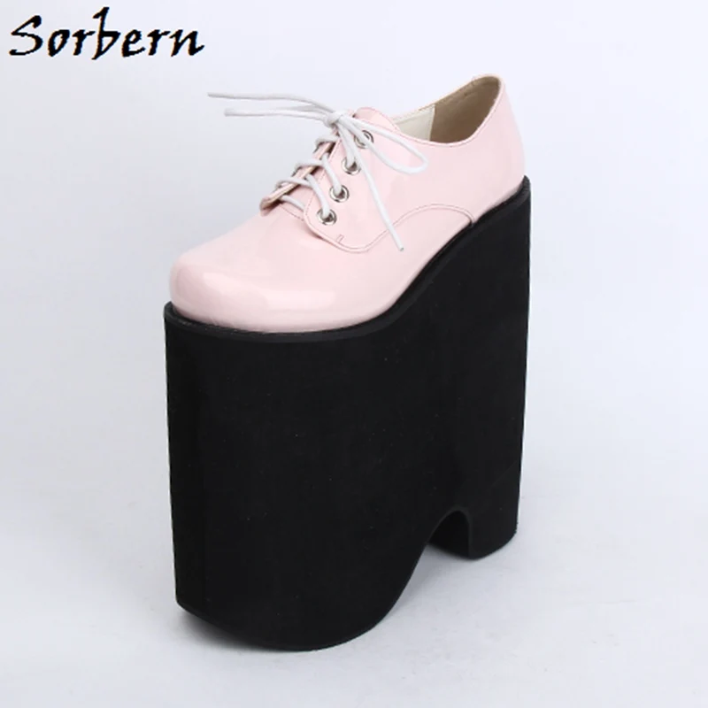 Sorbern High Heels Platform Pumps Spring Designer Brand Custom Color High Quality Women Shoes Round Toe Size 8 Ladies Pumps