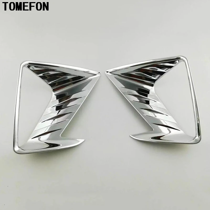 TOMEFON For Toyota RAV 4 RAV4 2016 ABS Chrome Front Fog Light Trim Foglamp Cover Overlay Decoration Car Styling