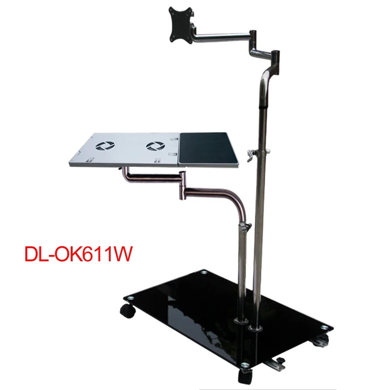 DL OK611 Bedside Moving Laptop Stand Adjustable Sofa Computer Monitor Holder Mount +Keyboard Holder Rotating Laptop Table Lapdes