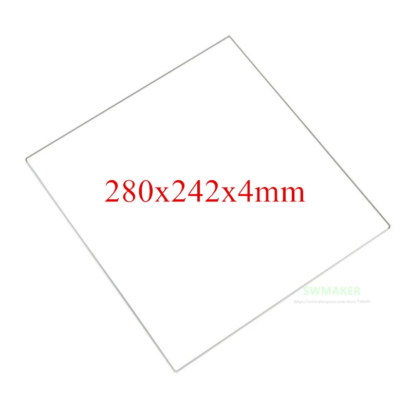 

SEEJIE 100% Borosilicate Glass plate 280x242x4mm thickness 4mm for DIY Flyingbear P905X 3D printer Build Plate