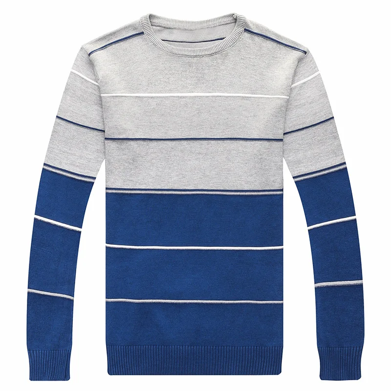 2025 Casual Men\'s Sweater O-Neck Striped Slim Fit Knittwear Autumn Winter Mens Sweaters Pullovers Pullover Men Pull Homme M-3XL