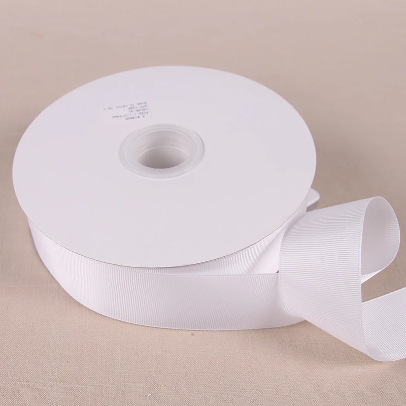 White Color Grosgrain Ribbon Polyester 1/8\