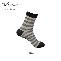 Kazhtex-Men's Silver Fiber Antibacterial Socks, Casual Socks, Breathable Deodorization, 3Pairs = 1Lot, C420130