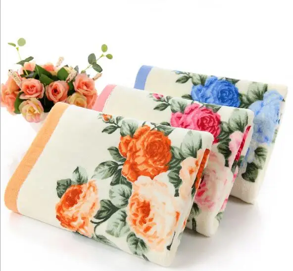 34*74 cm cotton printed face towel Bathroom Flower Bath Towel