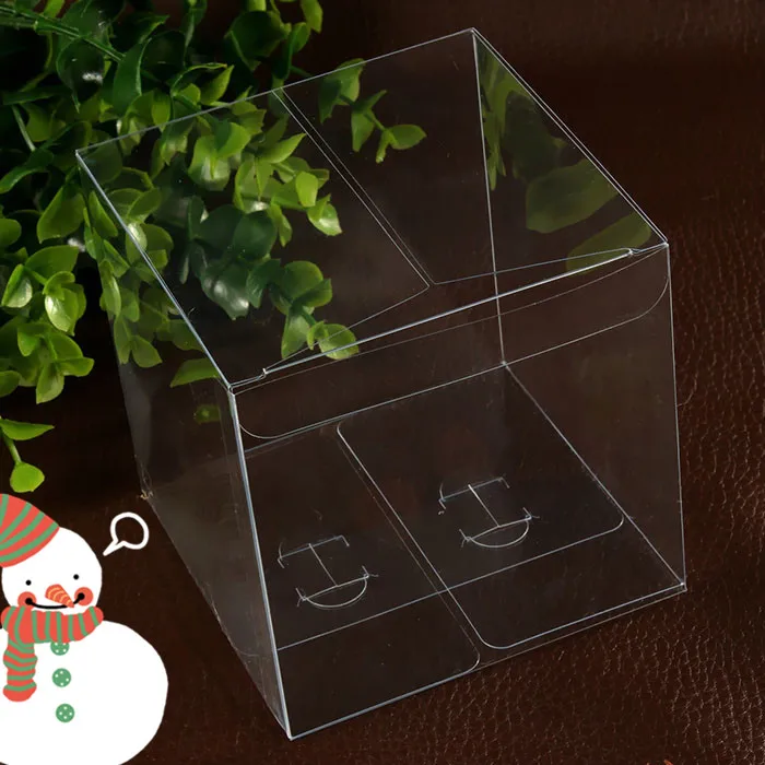 24PCS 10*10*10cm Transparent waterproof Clear PVC boxes Packaging small plastic box storage for food/jewelry/Candy/Gift/cosmetic