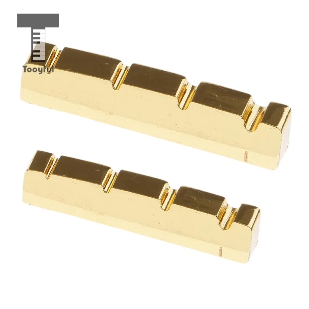 Tooyful Replacement Electric Bass Brass Slotted Nut Carved for 4-String Bass 38/42mm