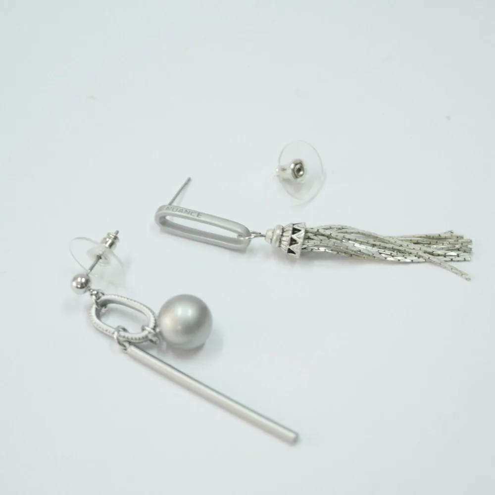 New! 2016 high qulity 10mm gray steel pearl  earrings