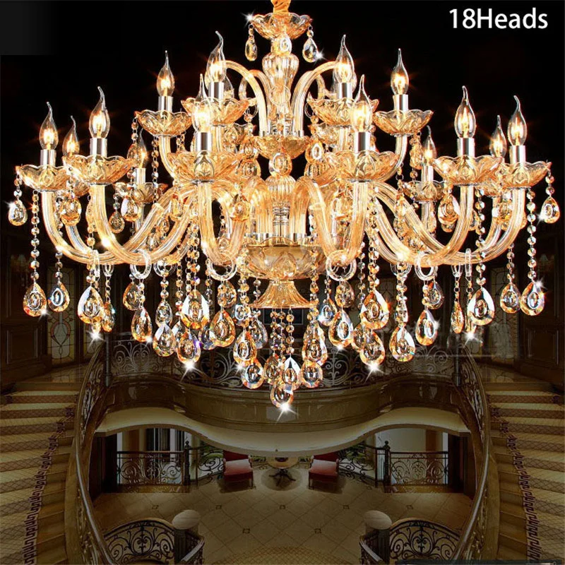 Imagem -03 - Crystal Candle Chandelier Decoração Luz Simples Sala de Estar e Hotel Ac110v240v 10 12 15 18 Braços k9