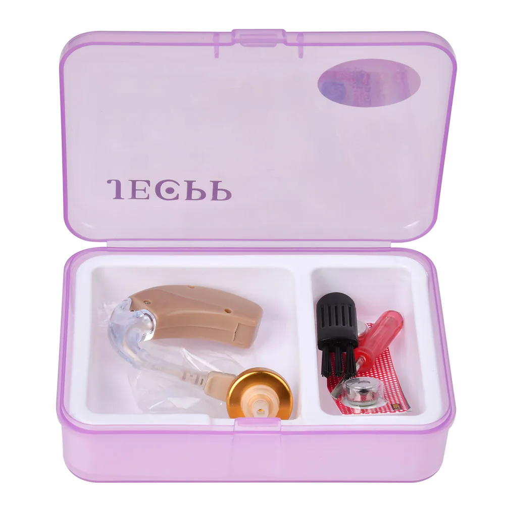 F-136 Ear Hearing Aid Kit Adjustabale Behind the Ear Invisible Voice Amplifier Sound Enhancer