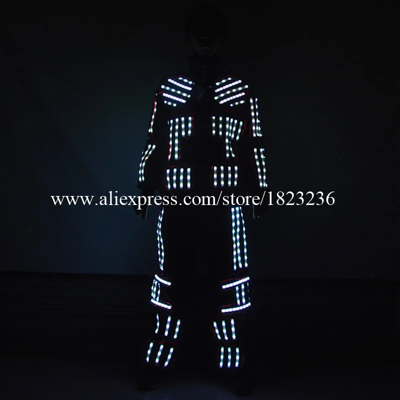 Newest Led Luminous Colorful Men's Costume Ballroom Clothes Stage Performance  Props For Party  KTV Nightclub